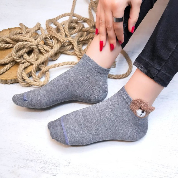 جوراب مچی زنانه طرح گوشدار خرسی تدی بوکله