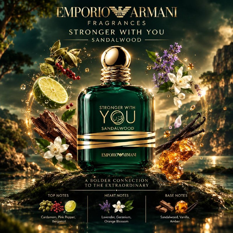 عطر و ادکلن اکسترا پرفیوم جورجیو آرمانی استرانگر ویت یو صندل(سندل) وود