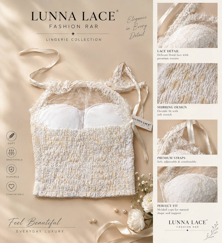 تاپ کورست گیپور مجلسی یقه هالتر لونا لیس (Lunna Lace) مدل آئورا